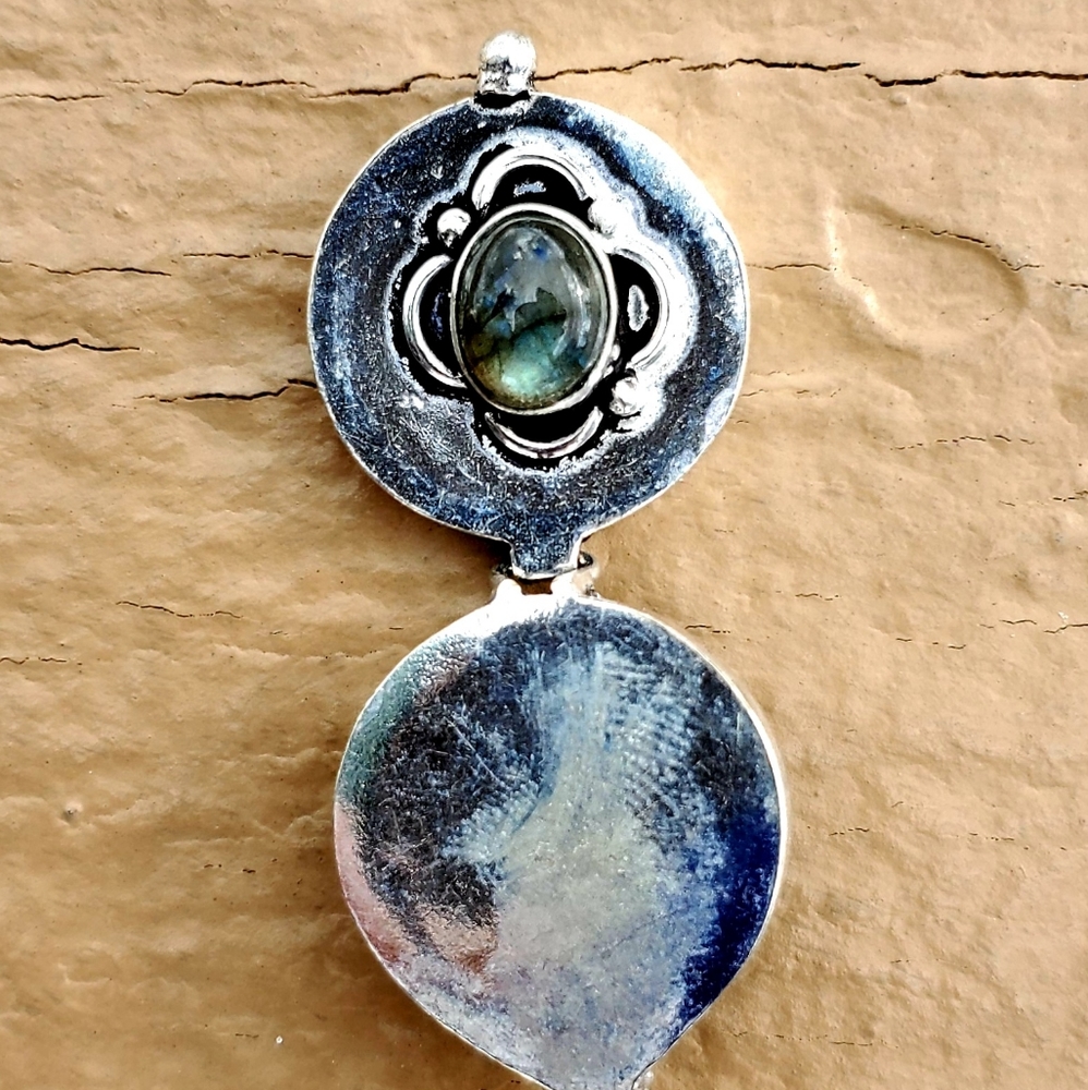 New Labradorite Silver Poison Locket Pendant.